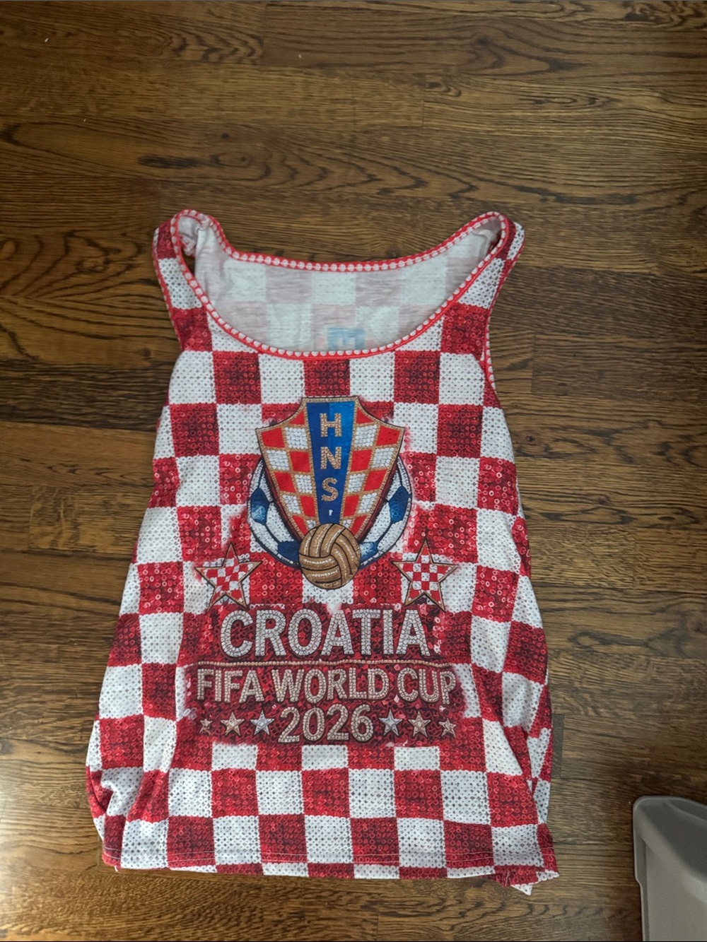 Croatia Red & White Check Kids Tank Top - FIFA World Cup 2026